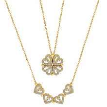 Lade das Bild in den Galerie-Viewer, Herzblatt Halskette mit Zirkonia