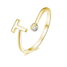 Lade das Bild in den Galerie-Viewer, Buchstaben Ring Vergoldet/Zirkonia