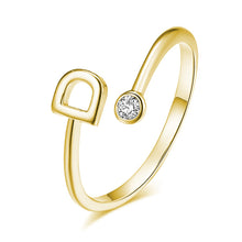 Lade das Bild in den Galerie-Viewer, Buchstaben Ring Vergoldet/Zirkonia